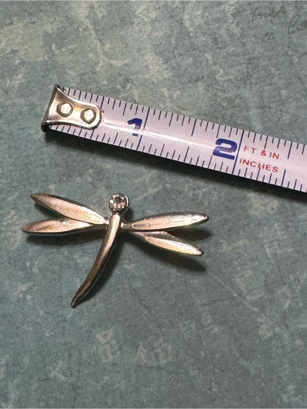 VINTAGE SILVER TONE DRAGONFLY BROOCH - Picture 2 of 6